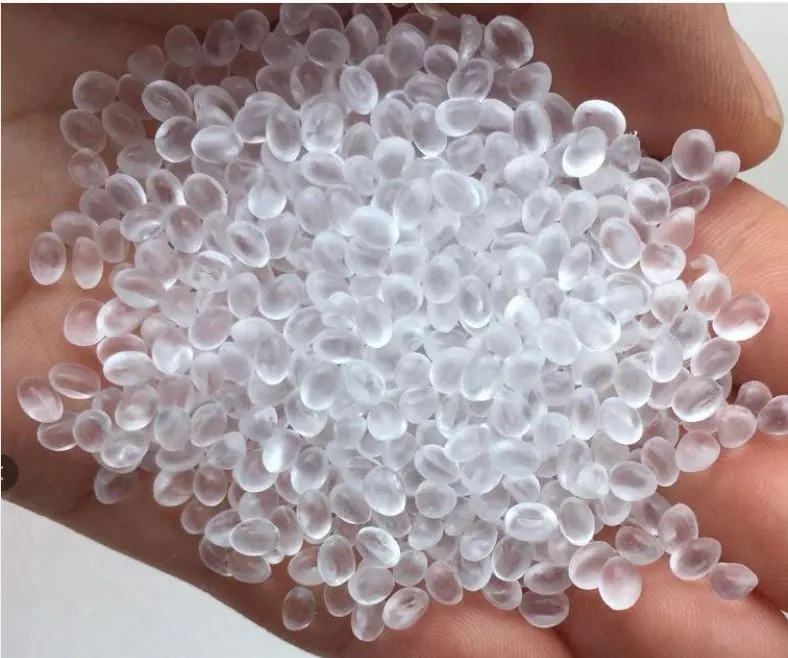 Handful of translucent EVA resin beads