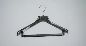 Black polystyrene clothes hanger